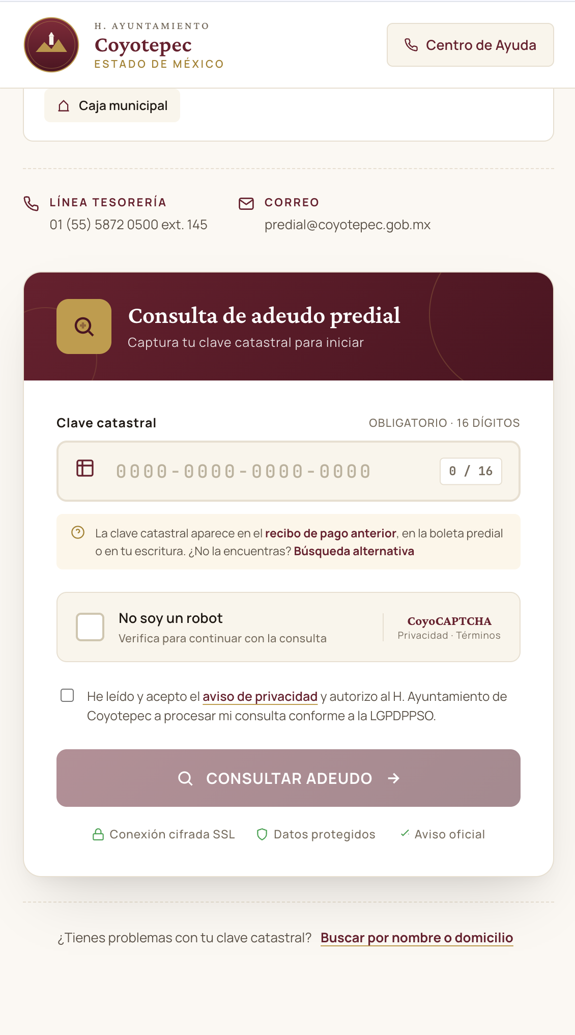 Portal de Pagos — vista móvil